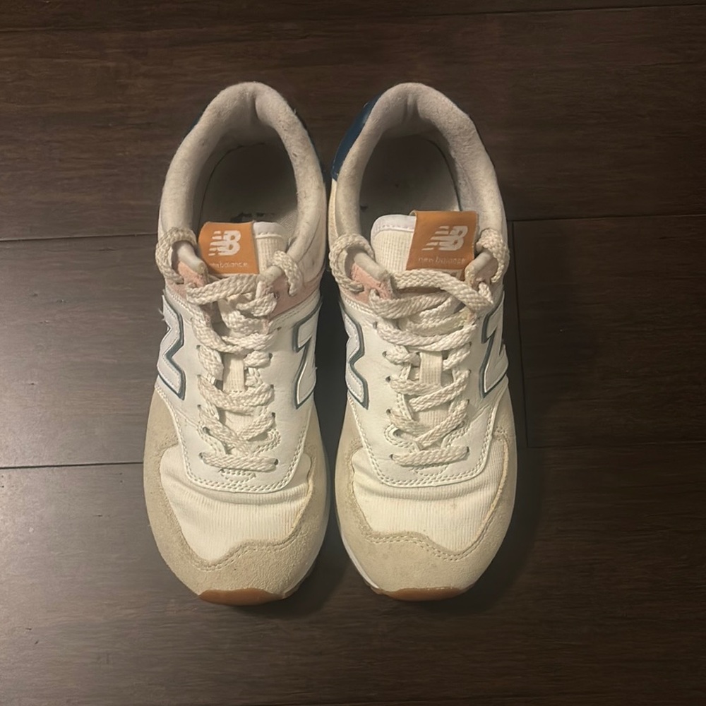 New Balance Cream and Tan Athletic Shoes
